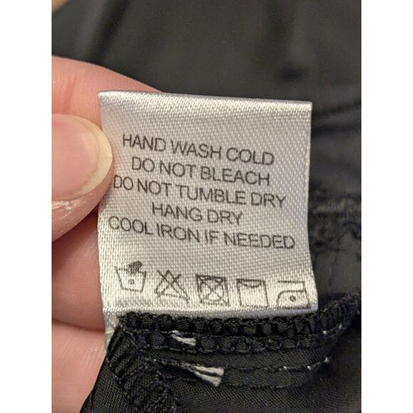 L'Academie Womens Plunge VNeck Long Sleeve Snap Bodysuit Blouse Top Black Small - Picture 6 of 9